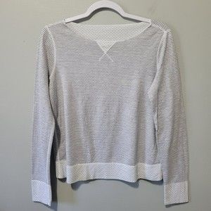 threedots.com Long-Sleeve Striped T-Shirt Gray/White Size S